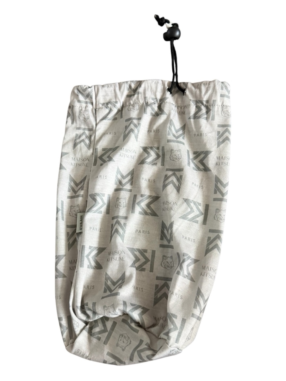 MAISON KITSUNE Drawstring bag with Gray Print